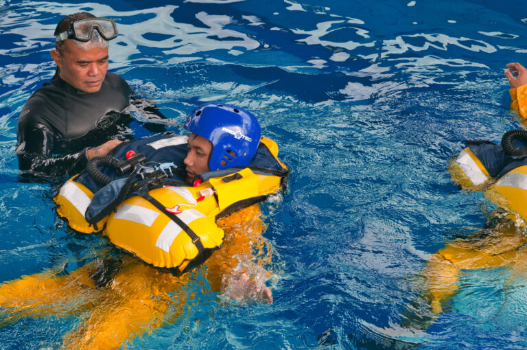 Helicopter Underwater Escape Training with Emergency Breathing System