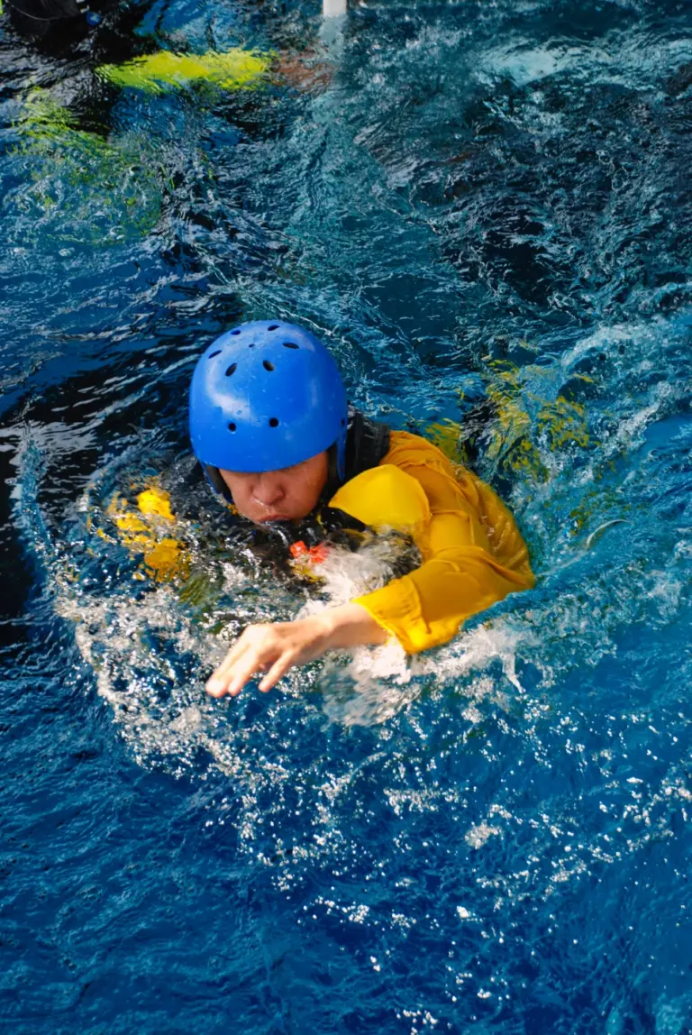 Helicopter Underwater Escape Training with Emergency Breathing System