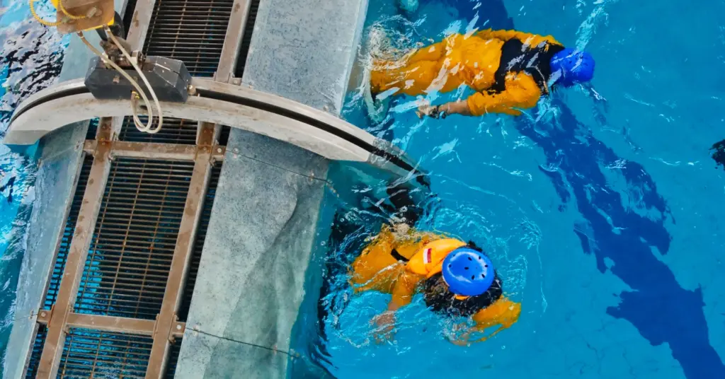 Helicopter Underwater Escape Training with Emergency Breathing System